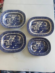 Wedgewood Blue Willow Platter (set Of Four)    (Lr)