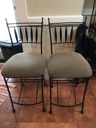 Pair Of Wrought Iron Stools