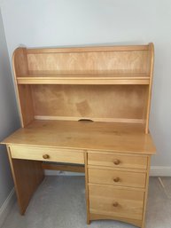 Wooden Computer Desk With Hutch And Light