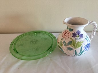 Pitcher And Round Plate