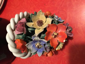 Porcelain Floral Basket