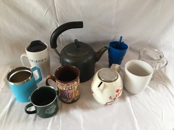 Kettle, Tea Pot And Mugs