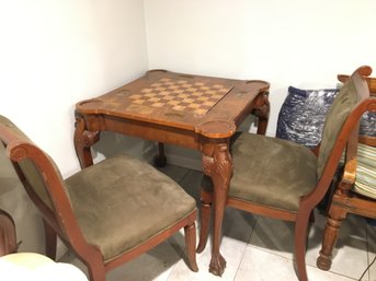 Walnut Chippendale Games Table And Chairs