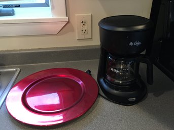 Mr Coffee And Red Charger Plate