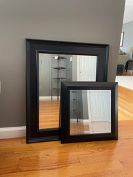 Two Black Framed Mirrors