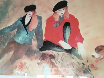 Limited Ed Print, Two Women With Dogs Framed  Giclee