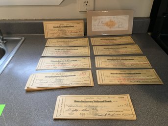 Collection Of Vintage Cancelled Checks And Manhattan Silver Mining Co. Check