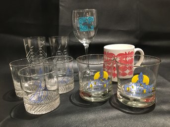 Collection Of Marblehead/ Nautical Glasses And Mug