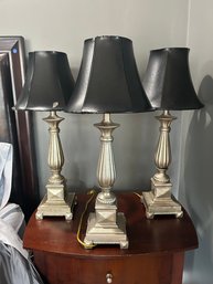 3 Black Shaded Lamps