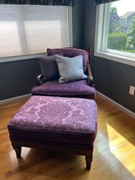 Thomasville: Purple Ornate Lounge Chair And Ottoman