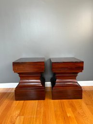 Gorgeous Wooden Side Tables (2) Crate And Barrel