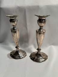 Pair (2nd Set) Of 9 Sterling Weighted  Candle Sticks