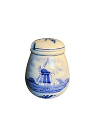 Delfts Holland Hand Painted Blue And White Sugar Jar (D)