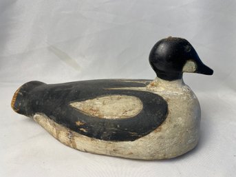 Wooden Hand Carved Duck Decoy Signed  (L)