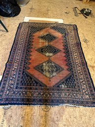 Oriental Rug With Extensive Wear