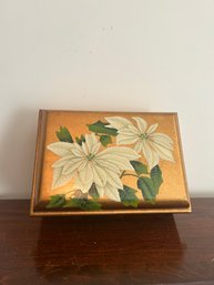 Floral Gold Painted Jewelry Box