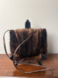 Paola Del Lungo Real Fur Shoulder Bag, 100 Leather