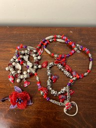 Red Hat Jewelry, Bracelets, Necklace, Pins