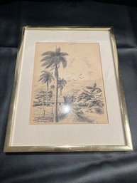 Gold Framed Etching