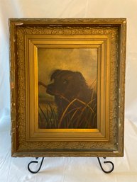 Framed Painting Of A Hunting Dog   (L)