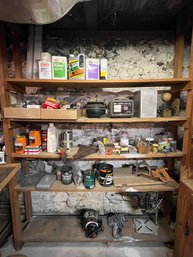 Basement Workshop Shelf Items