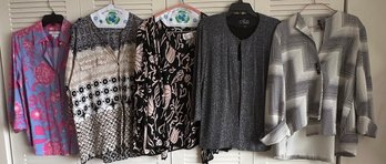5 Womens Shirts Foxcroft, Calvin Klein,  Linea, Alex Evenings XL, 12