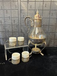 Coffee Set With Warmer And 4 Cups