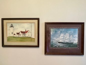 Nobaska Lighthouse Watercolor, William Howard Yorke 'pluto'  (d)