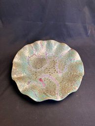 Handmade Painted Art Pottery Dish