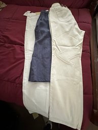 Two Pairs Of Womens Jeans And One Skirt Sizes 14
