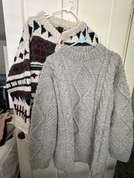 2 Womens Wool Sweaters Size 14 Petite