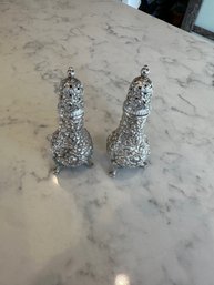 Repousse Sterling Silver Salt & Pepper Shakers