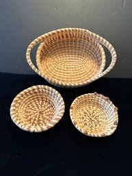 Three North Carolina Grass Baskets