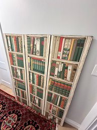 Three Section Room Divider Painted Books    (D)
