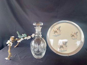 Decanter, Candle Holder, Serving Tray