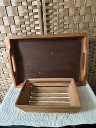 Wood Tray And Basket