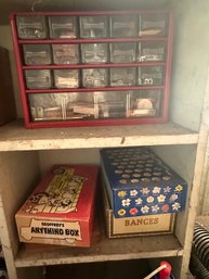 Shelve Of Assorted Nails And Boxes