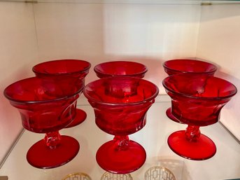 Red Glass Dessert Cups