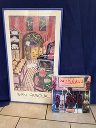 Cafe Pasquals Cookbook & San Pasquale Sante Fe Print   (K)