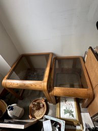 Two Glass Top End Tables