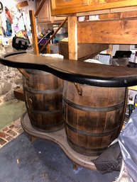 Wooden Barrel Bar