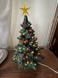 Vintage Ceramic Christmas Tree With Lights