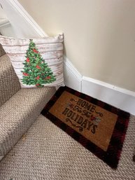 Christmas Pillow And Door Mat