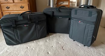 3 Atlantic Green Suitcases