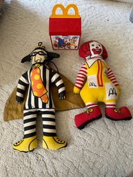 Ronald And The Hamburglar And Plastic Happy Meal Box(sr)