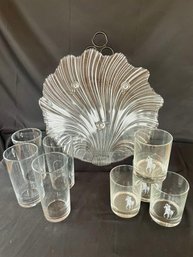 Glass Serving Platter, 8 Glasses