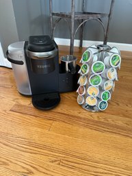 Keurig Coffee Maker With Pod-stand Filled With Decaf