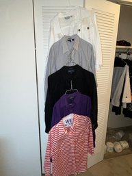 5 Jones NY Womens Tops And A Joan Rivers Jacket Size L (purple, Red Stripe)