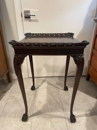 Carved End Table One Of Two