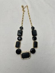 Kate Spade Gold Tone Black Stone Necklace